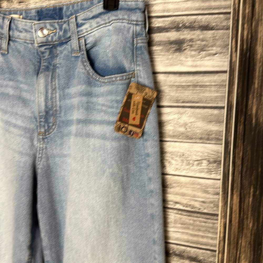 UpCycled Recycled Reworked Repurposed Handmade Wide Leg Denim Jeans Raw 10 - Picture 3 of 4